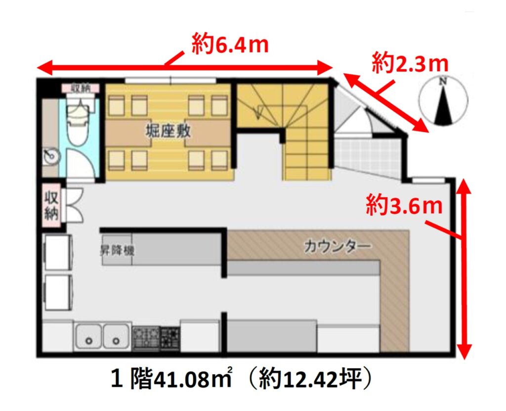 深江橋 重飲食可 路面店舗 1階図面